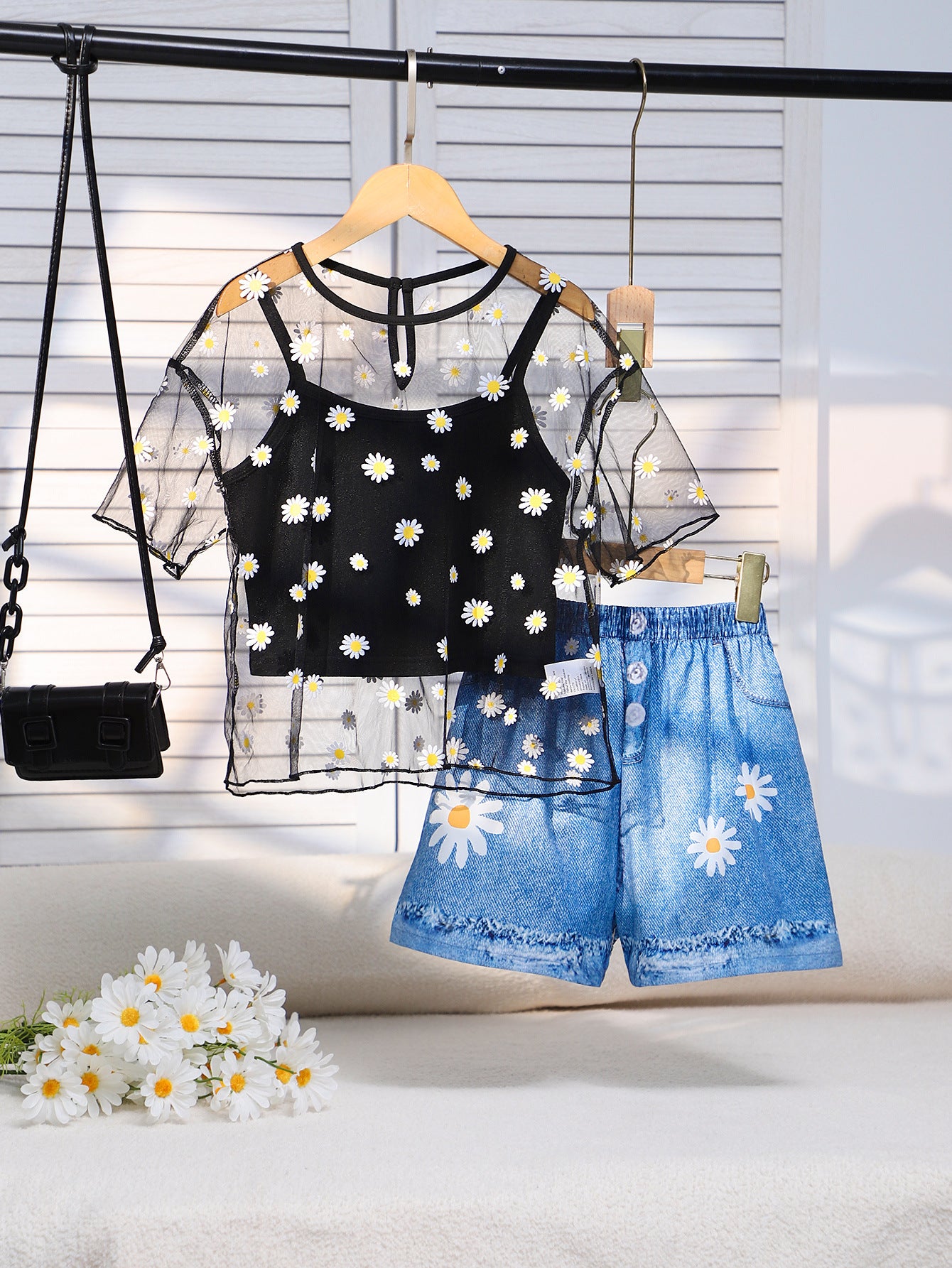 Girls' Floral Print Summer Outfit