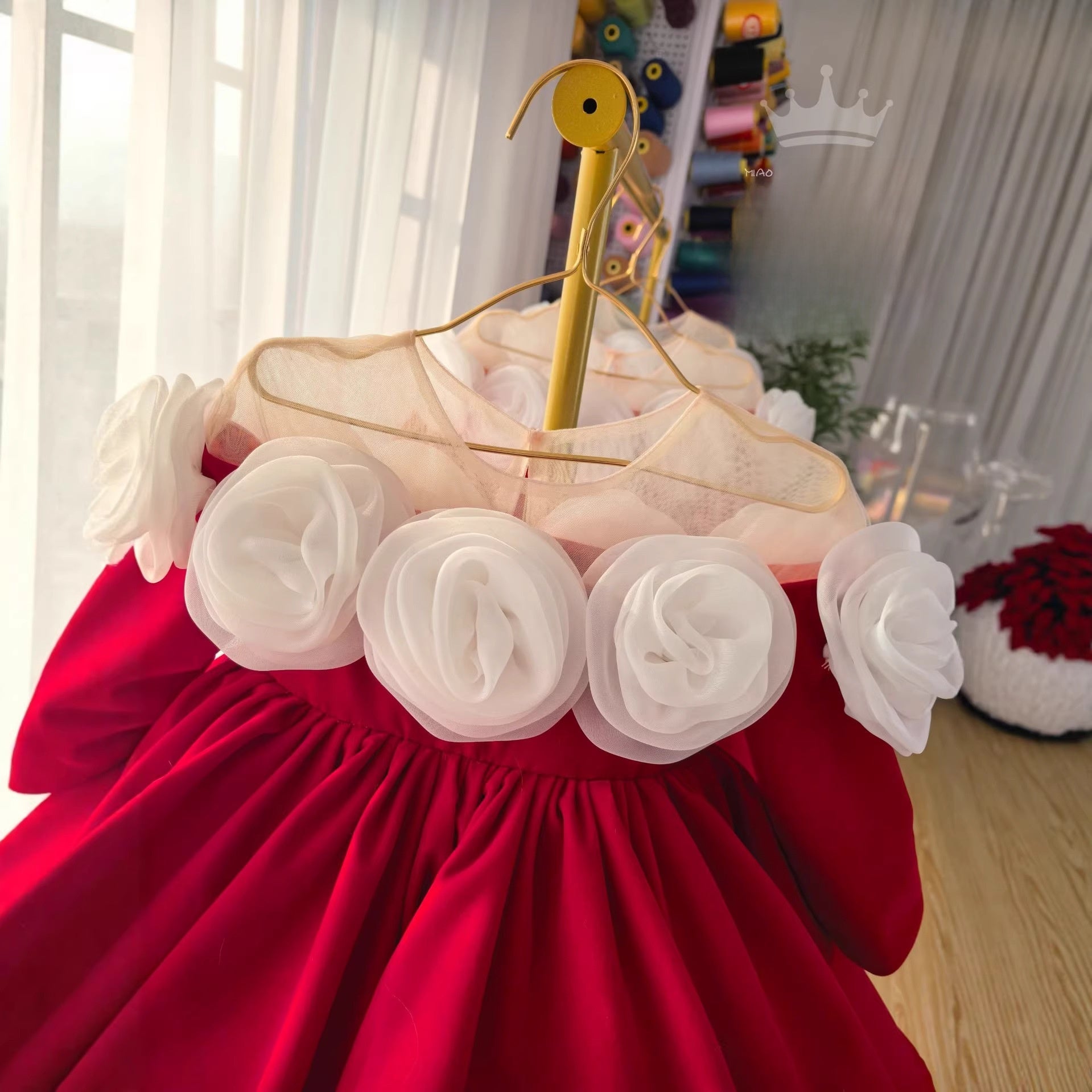 Red Vintage Princess Dress for Girls
