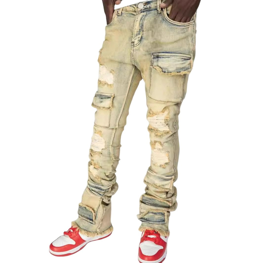 Straight-fit stretch denim jeans