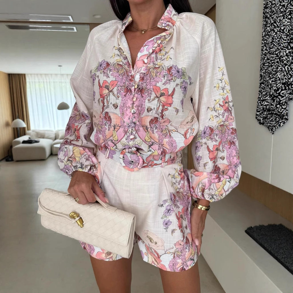 Women's linen casual and elegant set