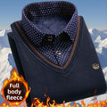 Winter fleece knitted sweater - fake two pieces