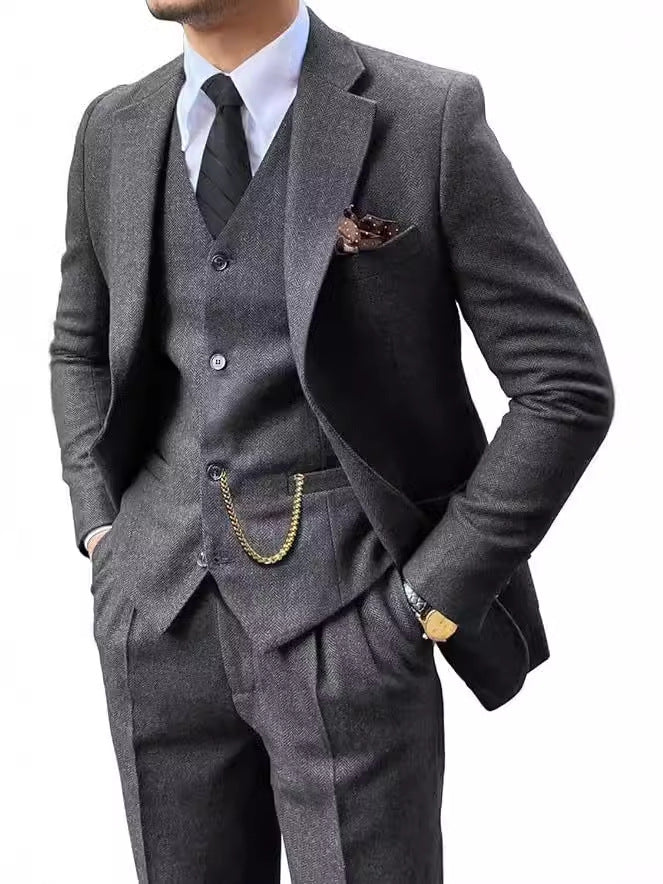 Men's Suit Three-Piece Set