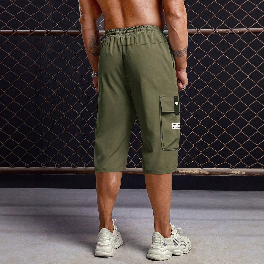 Men's Summer Cargo Shorts Straight Cropped Pants