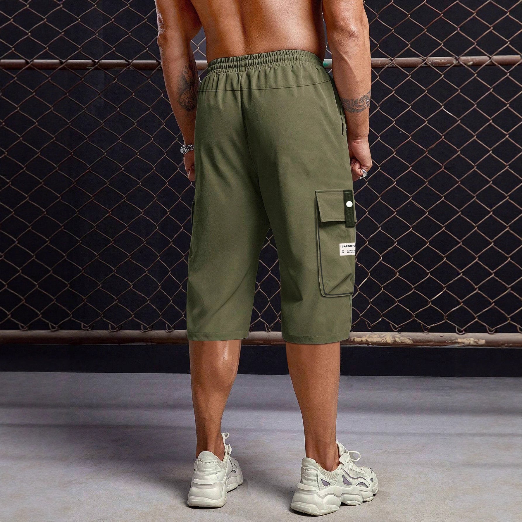 Men's Summer Cargo Shorts Straight Cropped Pants
