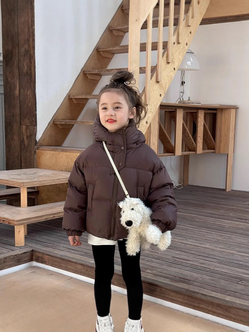 Children's Thickened Winter Cotton Jacket with Hood