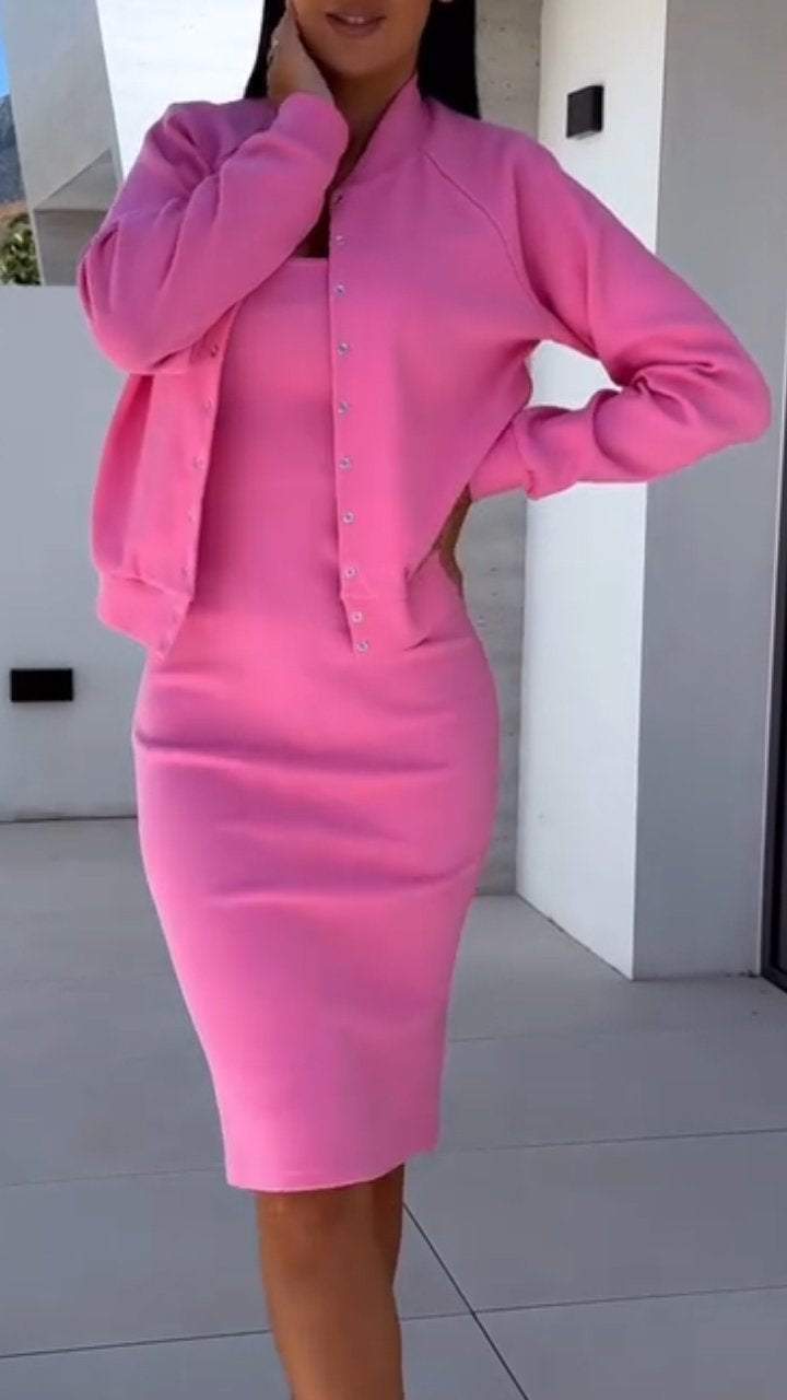 Women's clothing set dress and coat