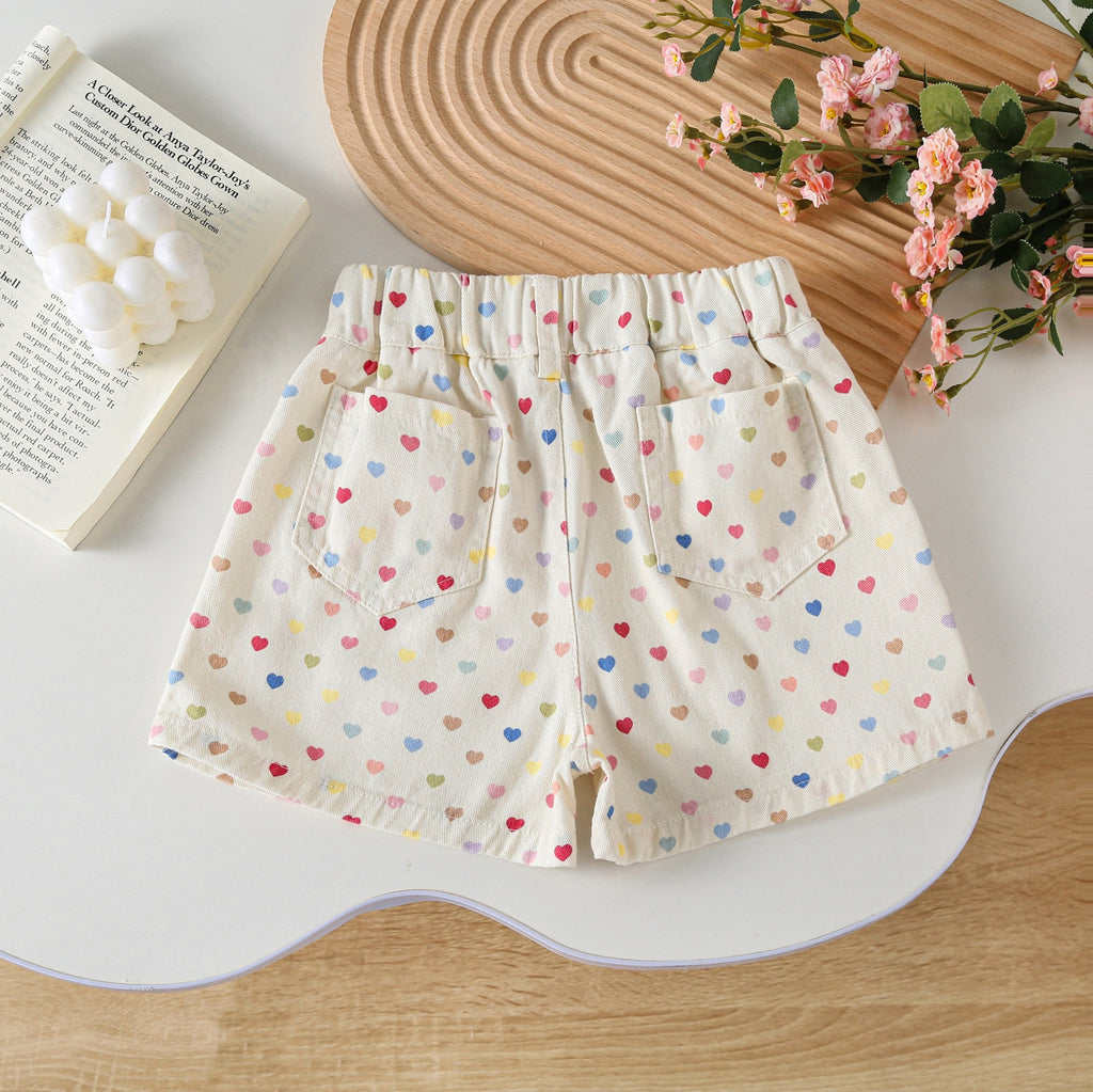 Girls' Floral Print Cotton Shorts