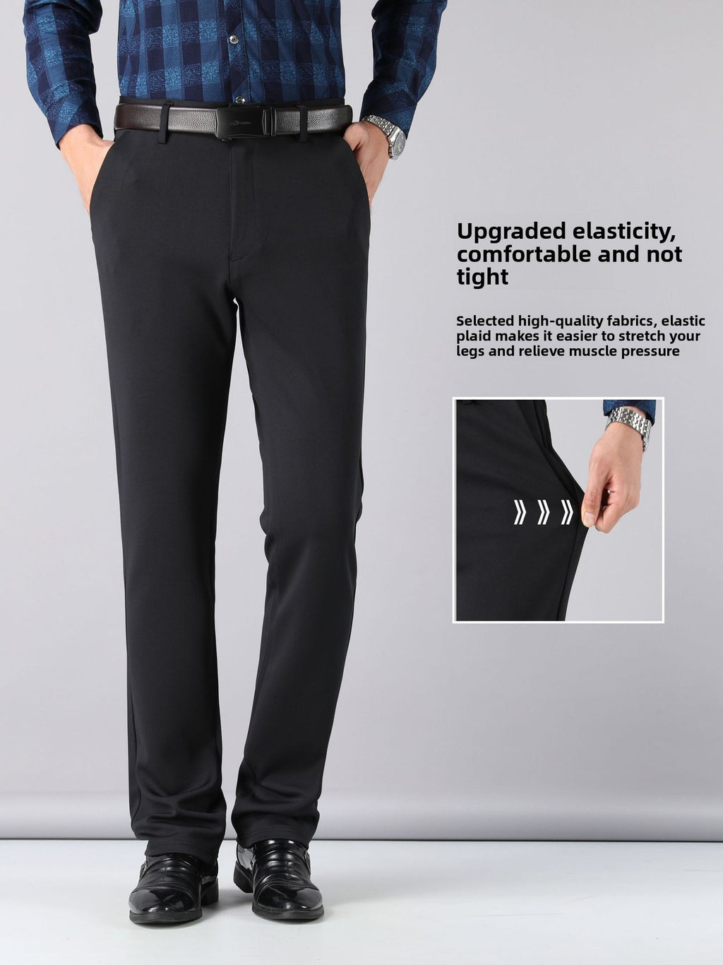 Men's straight-leg suit trousers
