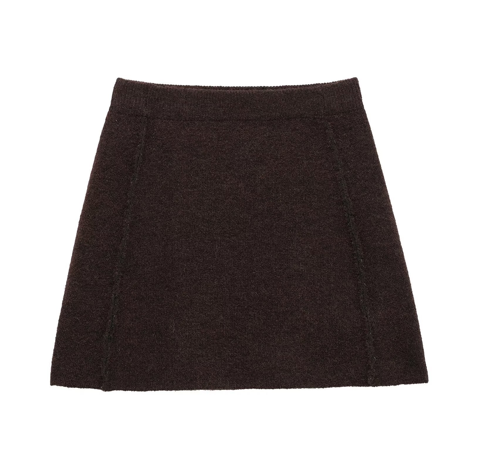 Women's Long sleeve knitted sweater and mini skirt set