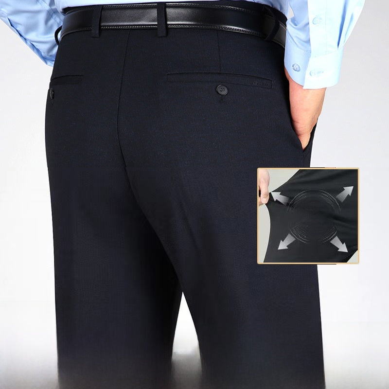 Straight-leg business trousers