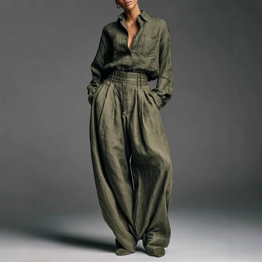 Long-sleeved cardigan and pants set