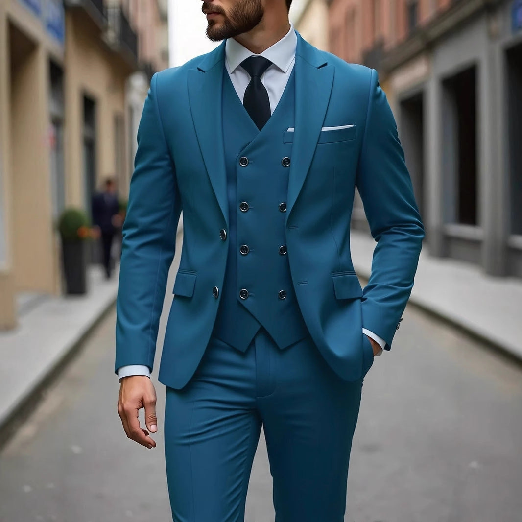 Men's Formal Suit Three-Piece Set