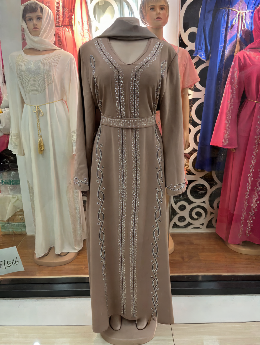 Women's Long Sleeve Rhinestone Dress