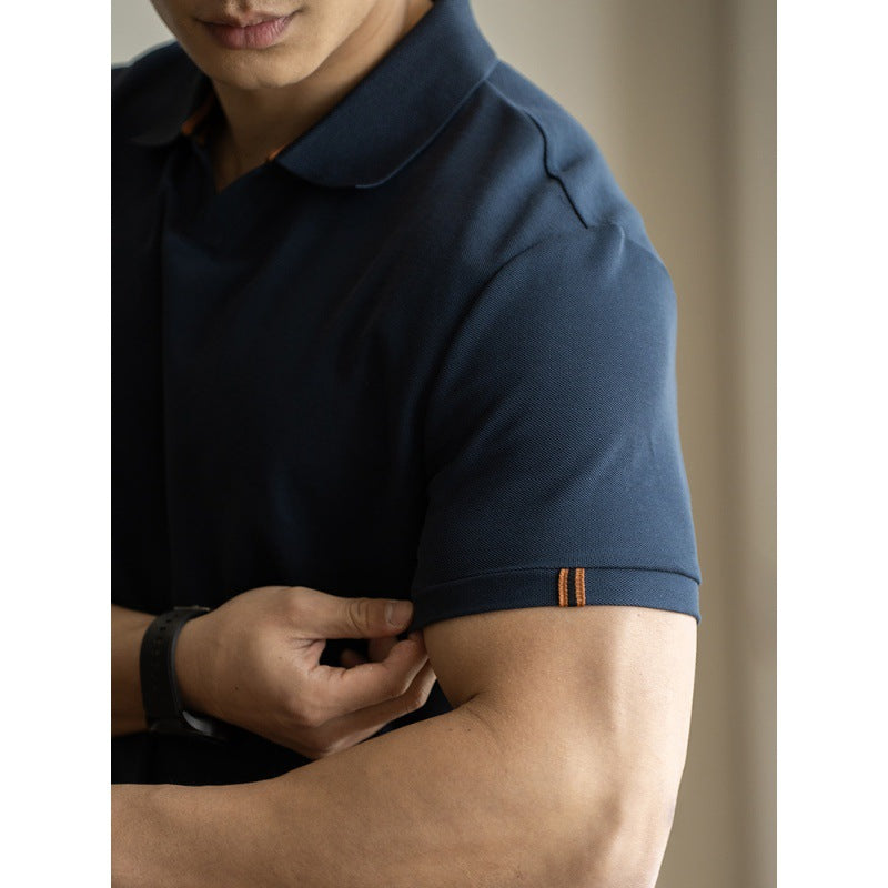 Casual small V-neck polo shirt