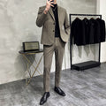 Men's Slim Fit Wool Blend Suit Two-Piece Set