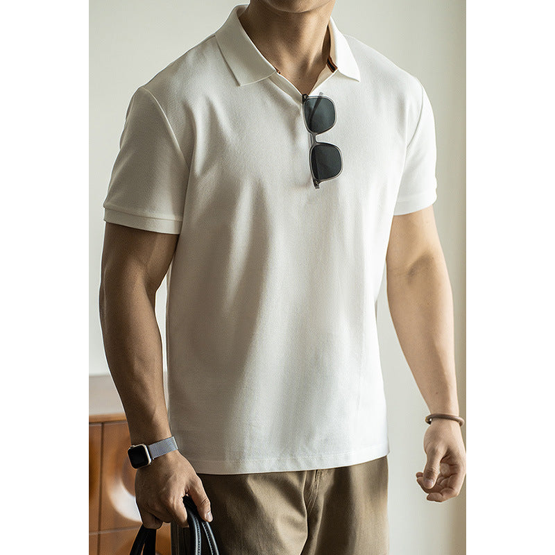 Casual small V-neck polo shirt