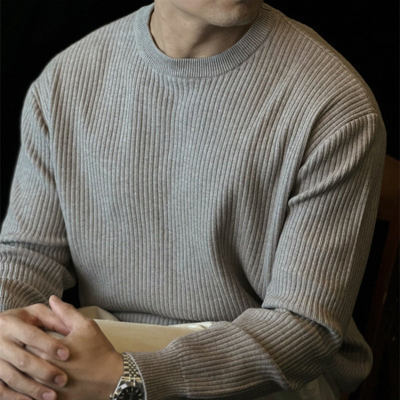 Casual Striped Knitted Sweater for Men