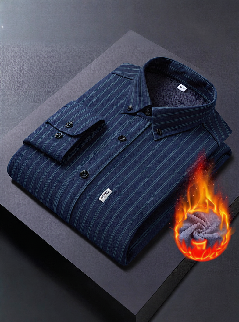 Fleece-Lined Shirt for Men, Long Sleeve
