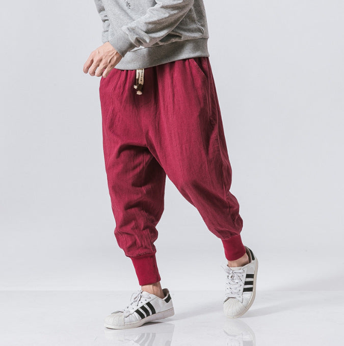 Cotton Linen Men's Casual Trousers