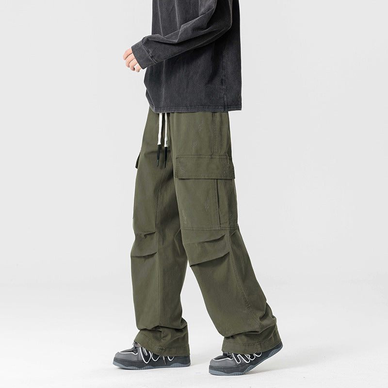 Straight-leg wide-leg casual work trousers