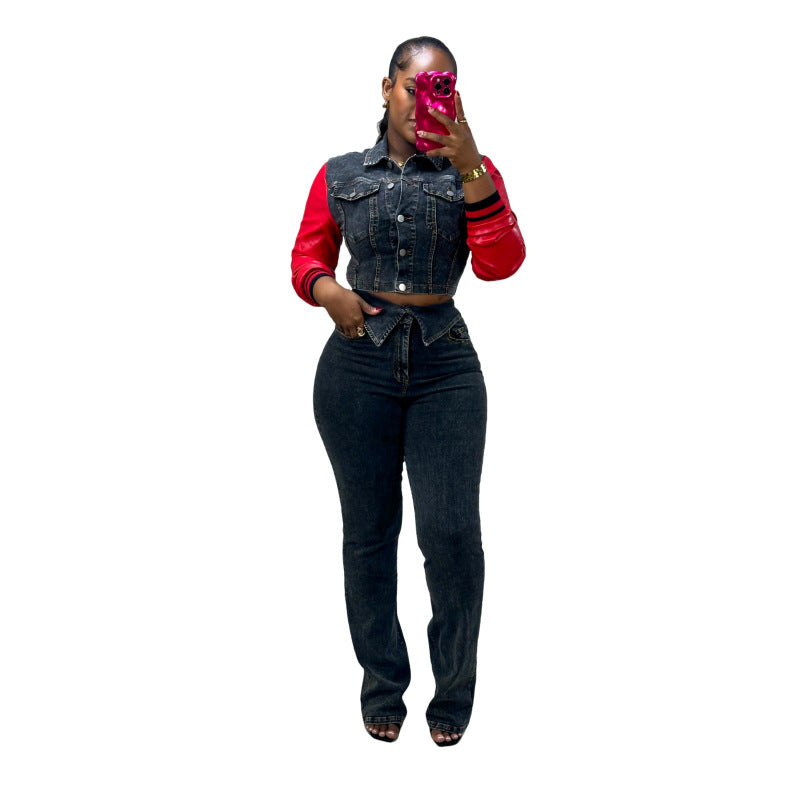 Women's Denim Trousers Suit