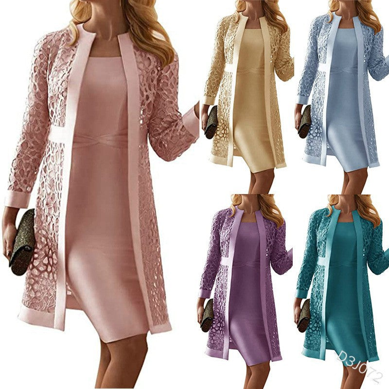 Women's Lace Cardigan Dress with Coat