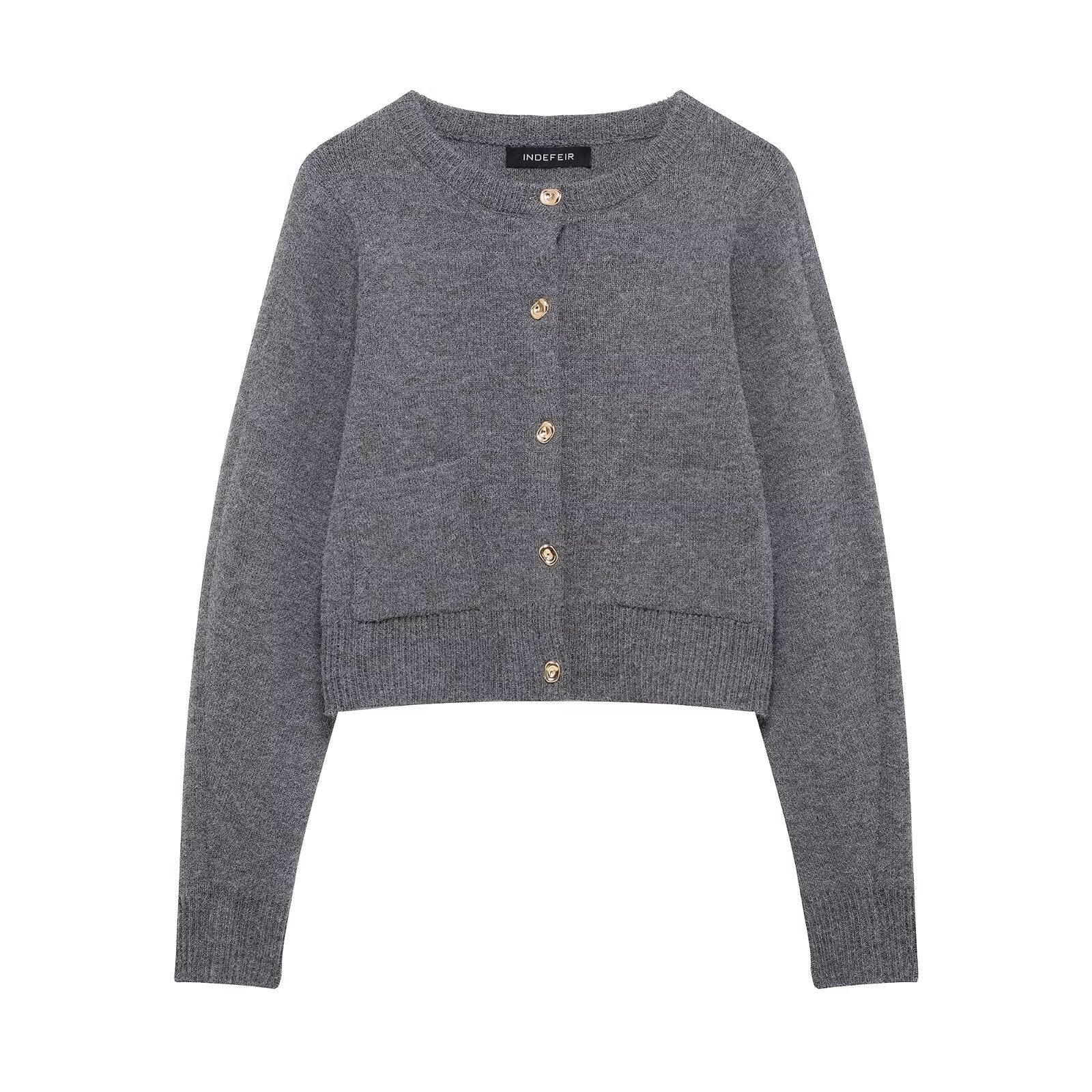 Women's Long sleeve knitted sweater and mini skirt set