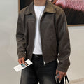 Retro short leather jacket for men