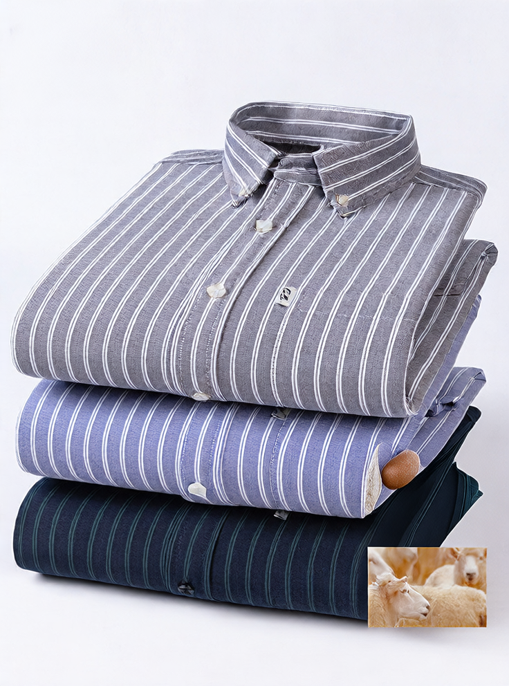 Fleece-Lined Shirt for Men, Long Sleeve