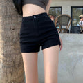 High-waisted skinny women's denim shorts