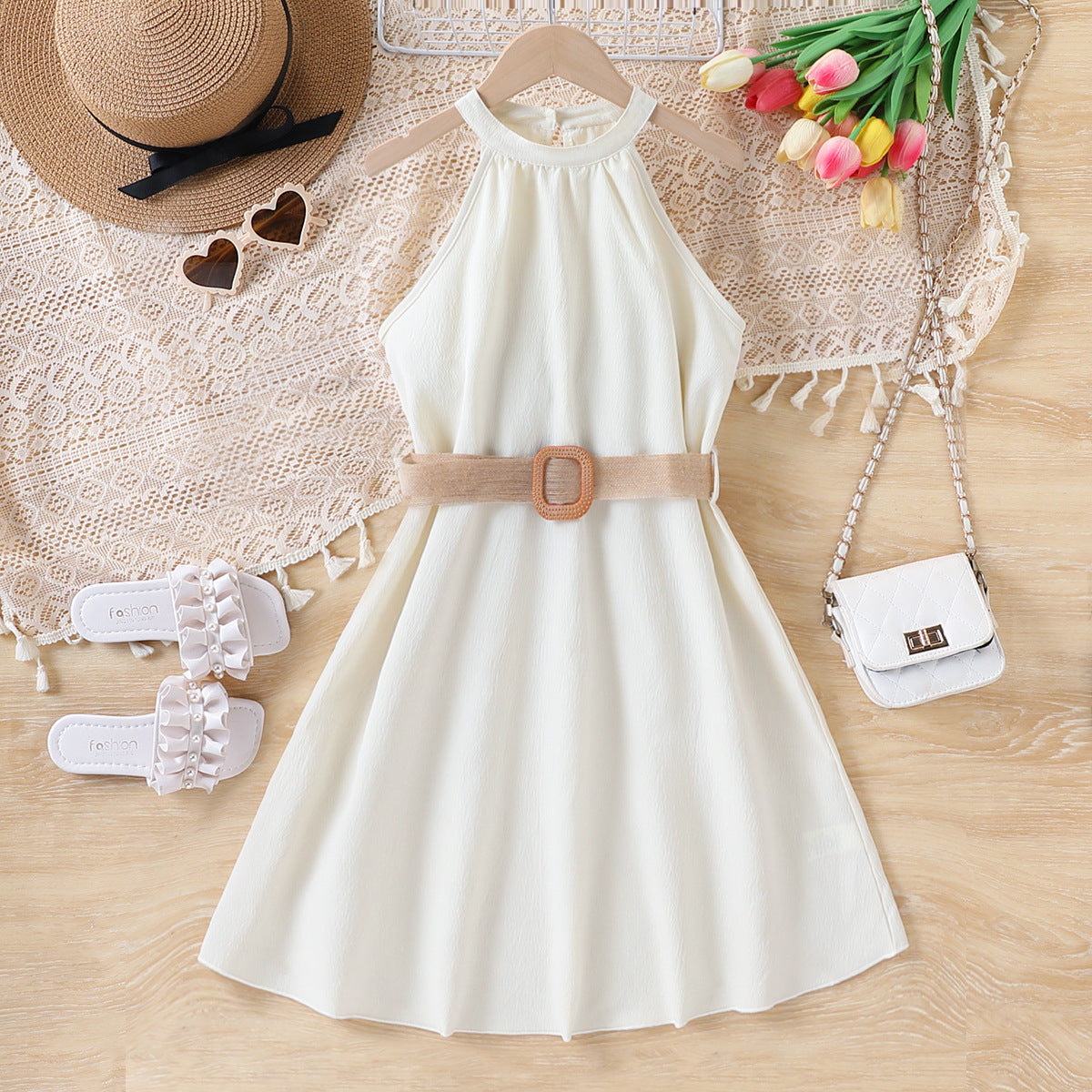 Girls' Sleeveless A-Line Dress