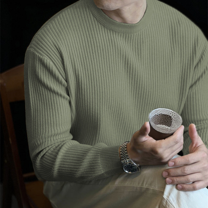 Casual Striped Knitted Sweater for Men