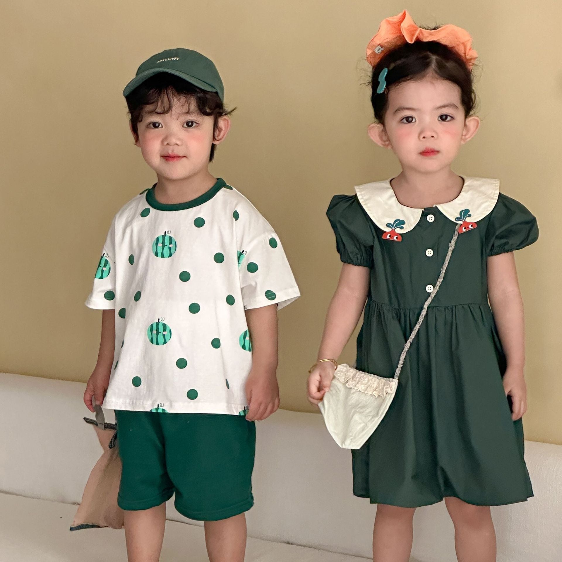 Children's Summer Sibling Outfit Cotton Set