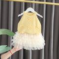 Children's knitted top - Two-piece set top and skirt