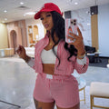 Stylish Striped Lapel Shirt and Shorts Set