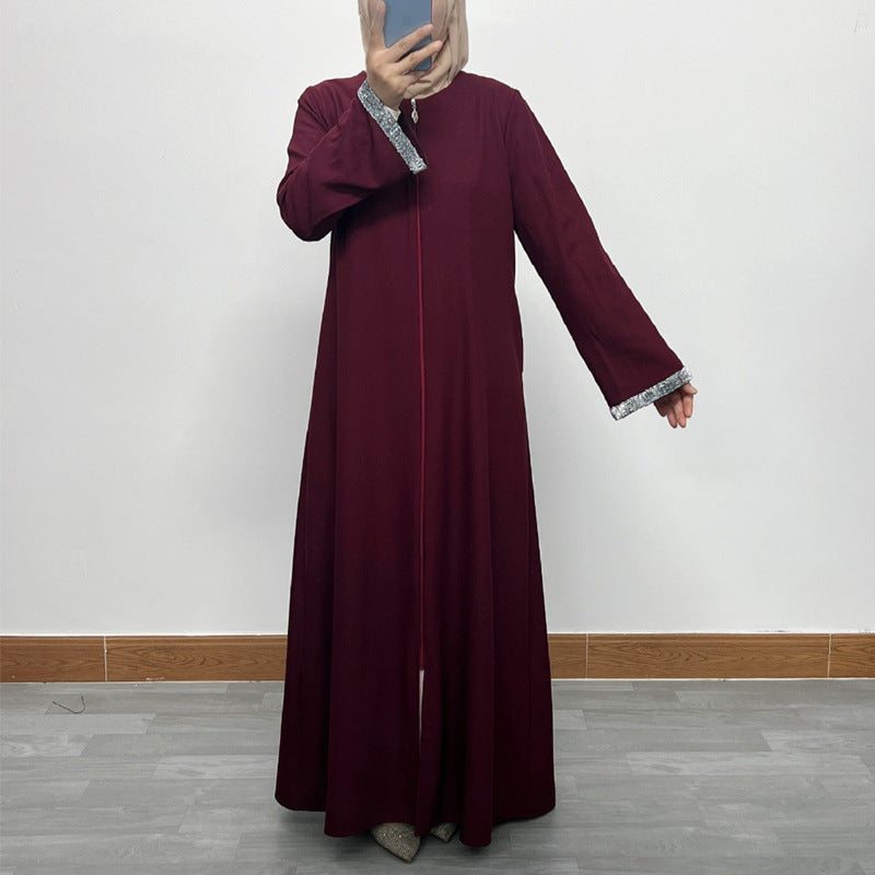 Zippered cardigan robe