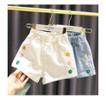 Girls' Denim Shorts Cotton Elastic Waist