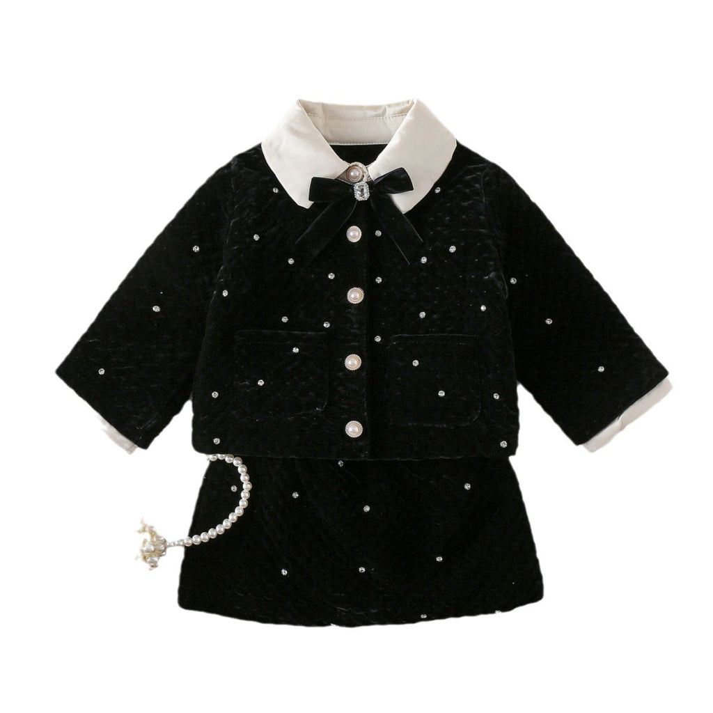 Girls' Plaid Winter Skirt - Two-piece set skirt suit