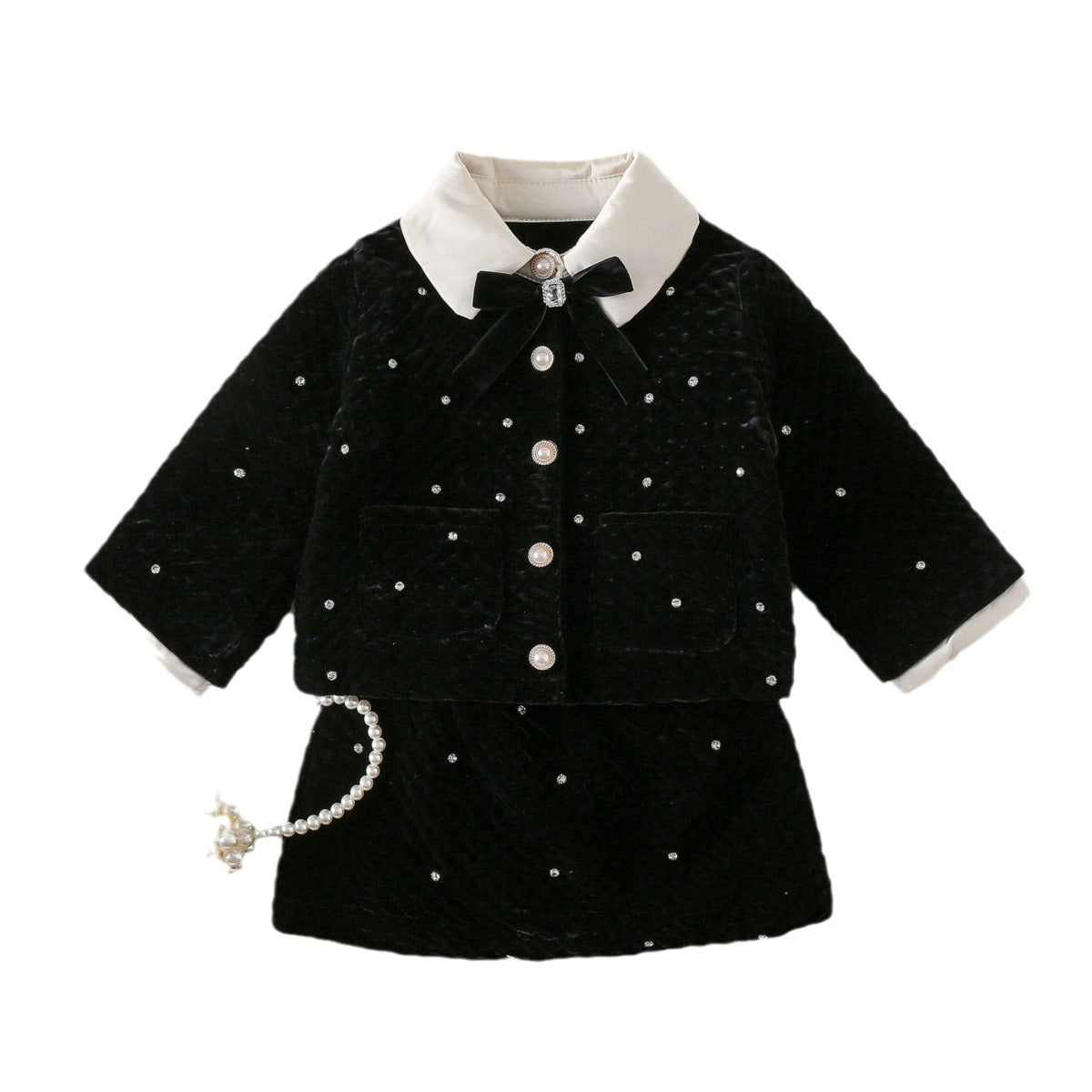 Girls' Plaid Winter Skirt - Two-piece set skirt suit