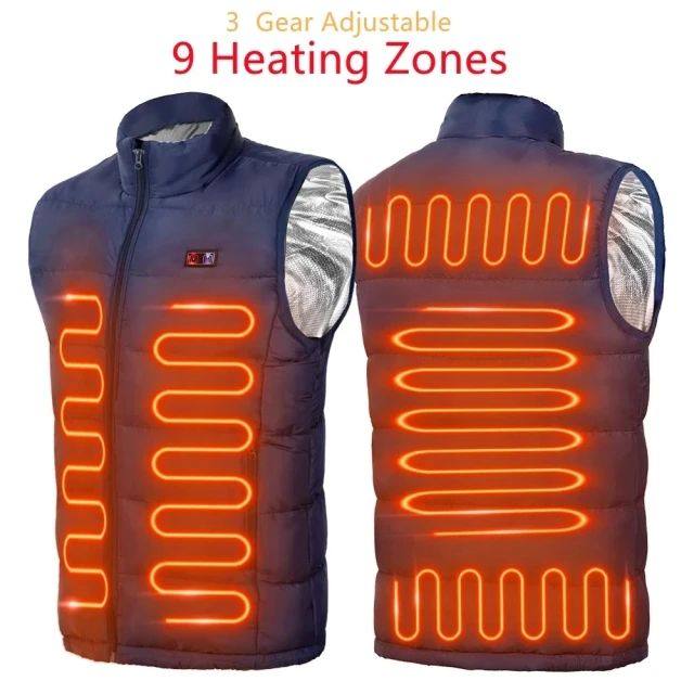 USB Electric Heating Vest with Multiple Warm Zones