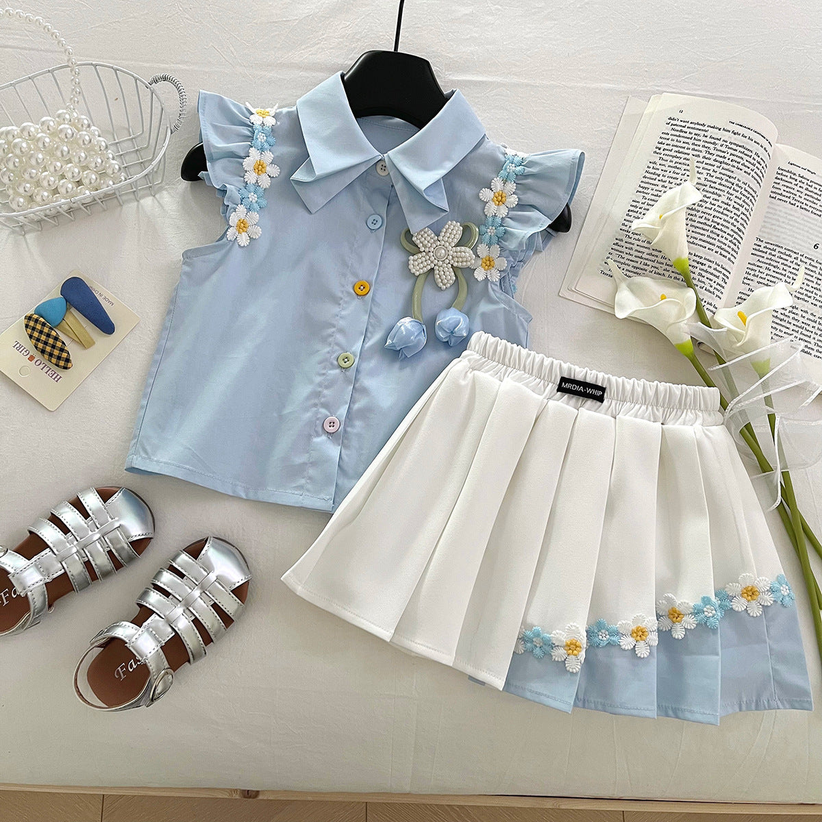 Girl's shirt set - Two-piece set shirt and skirt