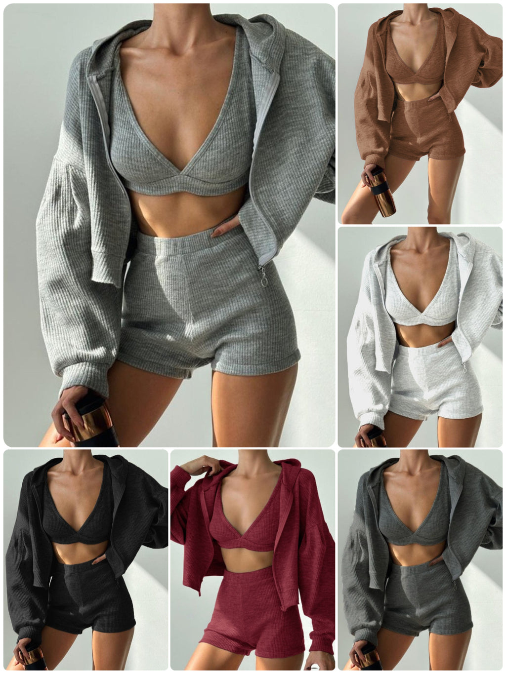 Women's Zipper Hooded Tracksuit