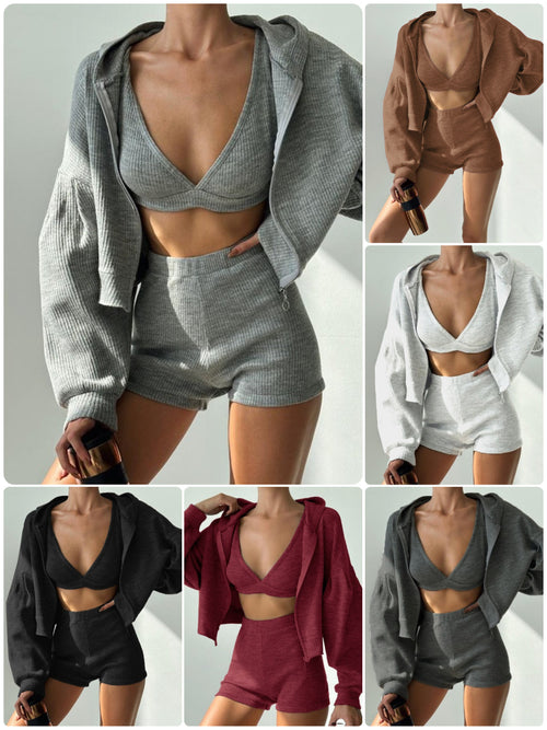 Women's Zipper Hooded Tracksuit