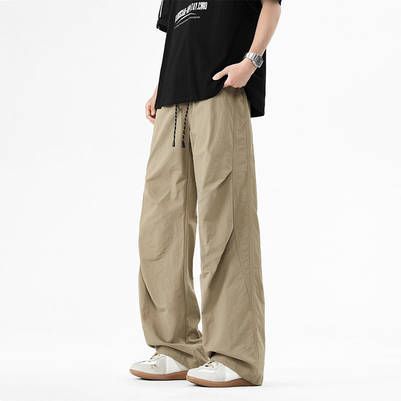 Straight-leg loose-fitting versatile trousers