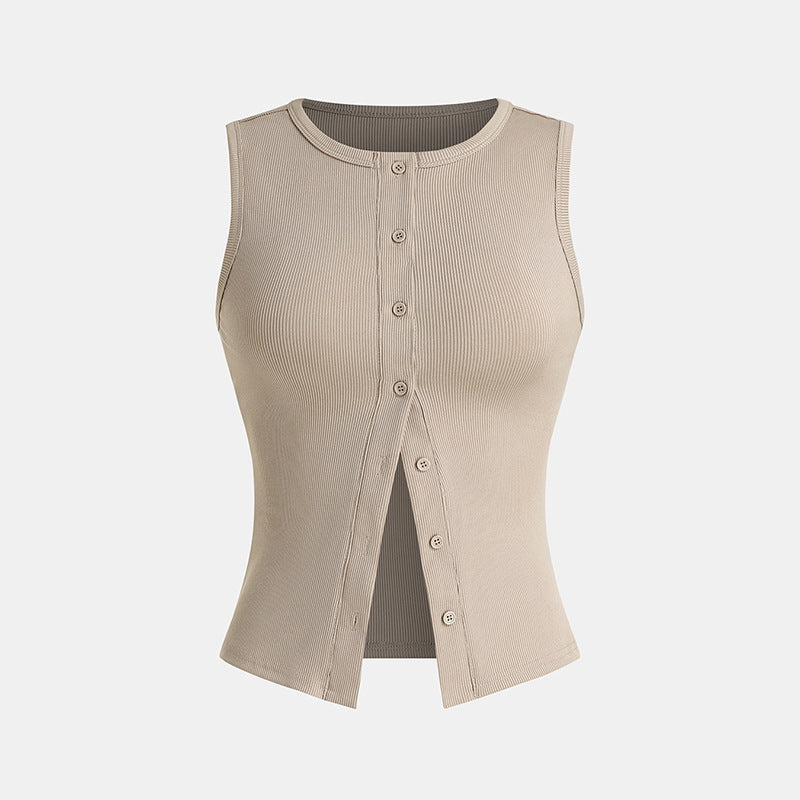 Women's Formal Suit Vest and Wide-Leg Pants Set