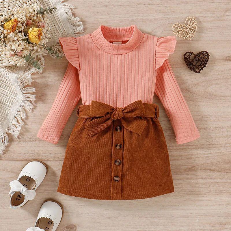 Two-piece set top and skirt