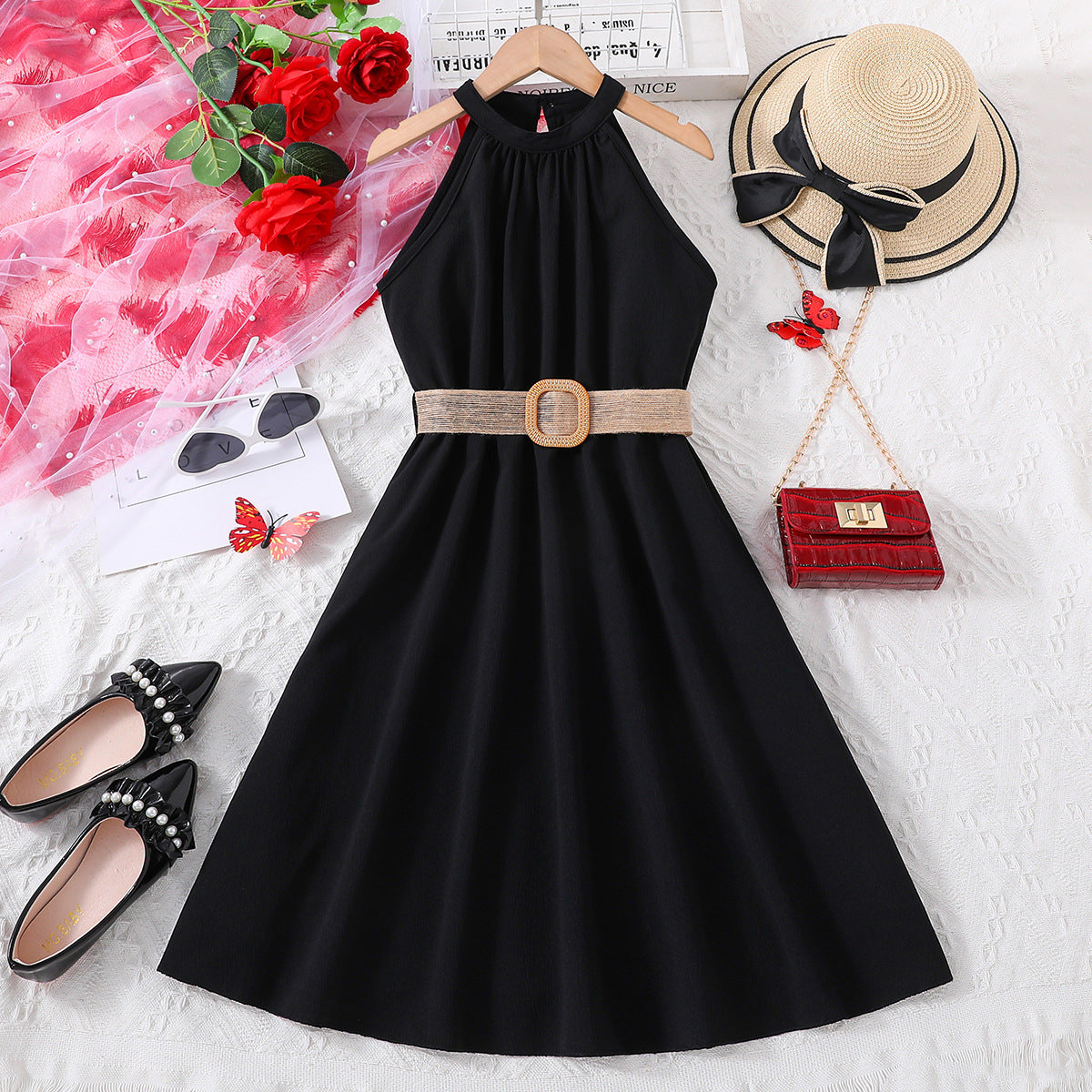 Girls' Sleeveless A-Line Dress