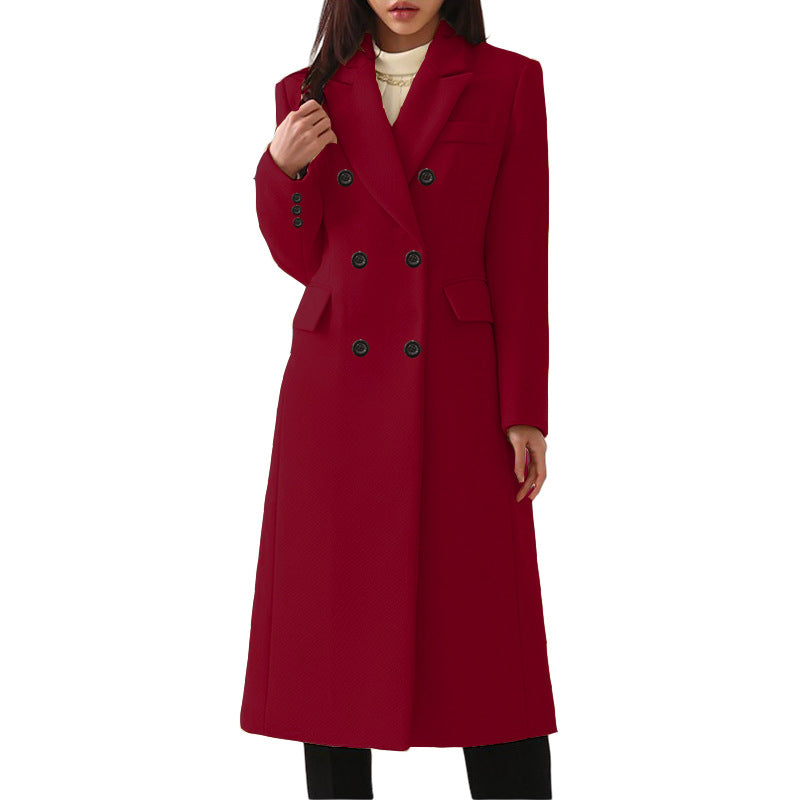 Long Women's Woolen Coat