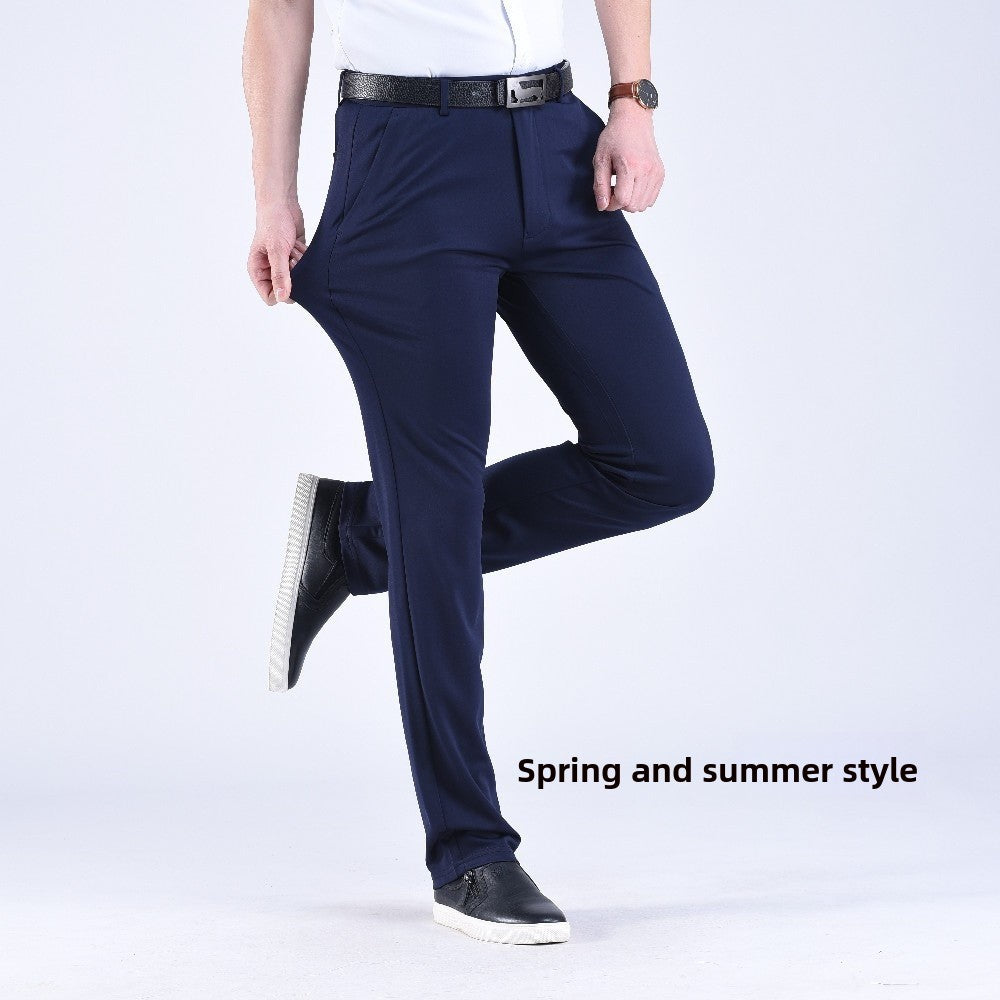 Men's straight-leg suit trousers