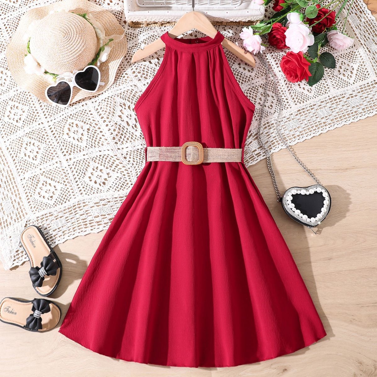 Girls' Sleeveless A-Line Dress